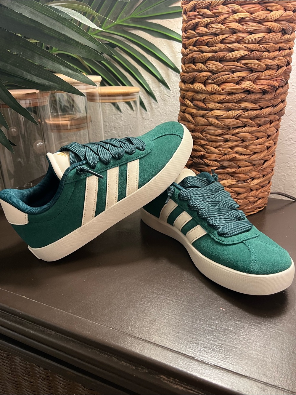 NEW Adidas Gazelle Green White Sneakers